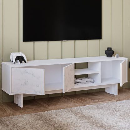 Έπιπλο Τηλεόρασης TV Βάση Σύνθεση Λευκό Marble | 382NRC1175