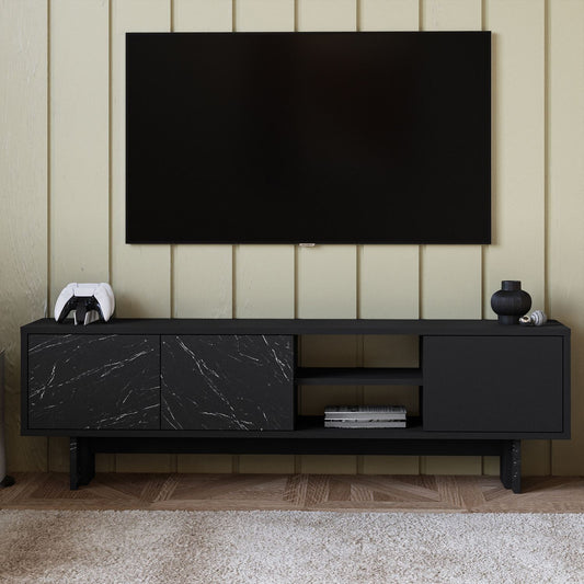 Έπιπλο Τηλεόρασης TV Βάση Σύνθεση Μαύρο Marble | 382NRC1176