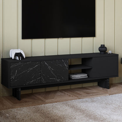 Έπιπλο Τηλεόρασης TV Βάση Σύνθεση Μαύρο Marble | 382NRC1176