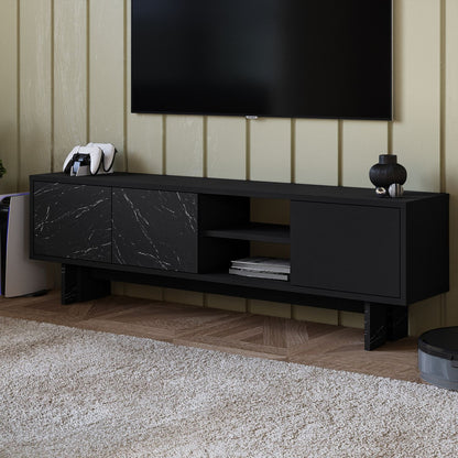 Έπιπλο Τηλεόρασης TV Βάση Σύνθεση Μαύρο Marble | 382NRC1176