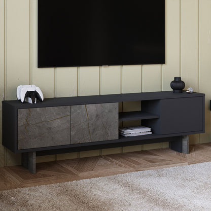Έπιπλο Τηλεόρασης TV Βάση Σύνθεση Marble Ανθρακί | 382NRC1177