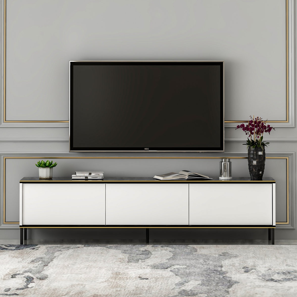 Έπιπλο Τηλεόρασης TV Βάση Σύνθεση Λευκό | 382NRC1526