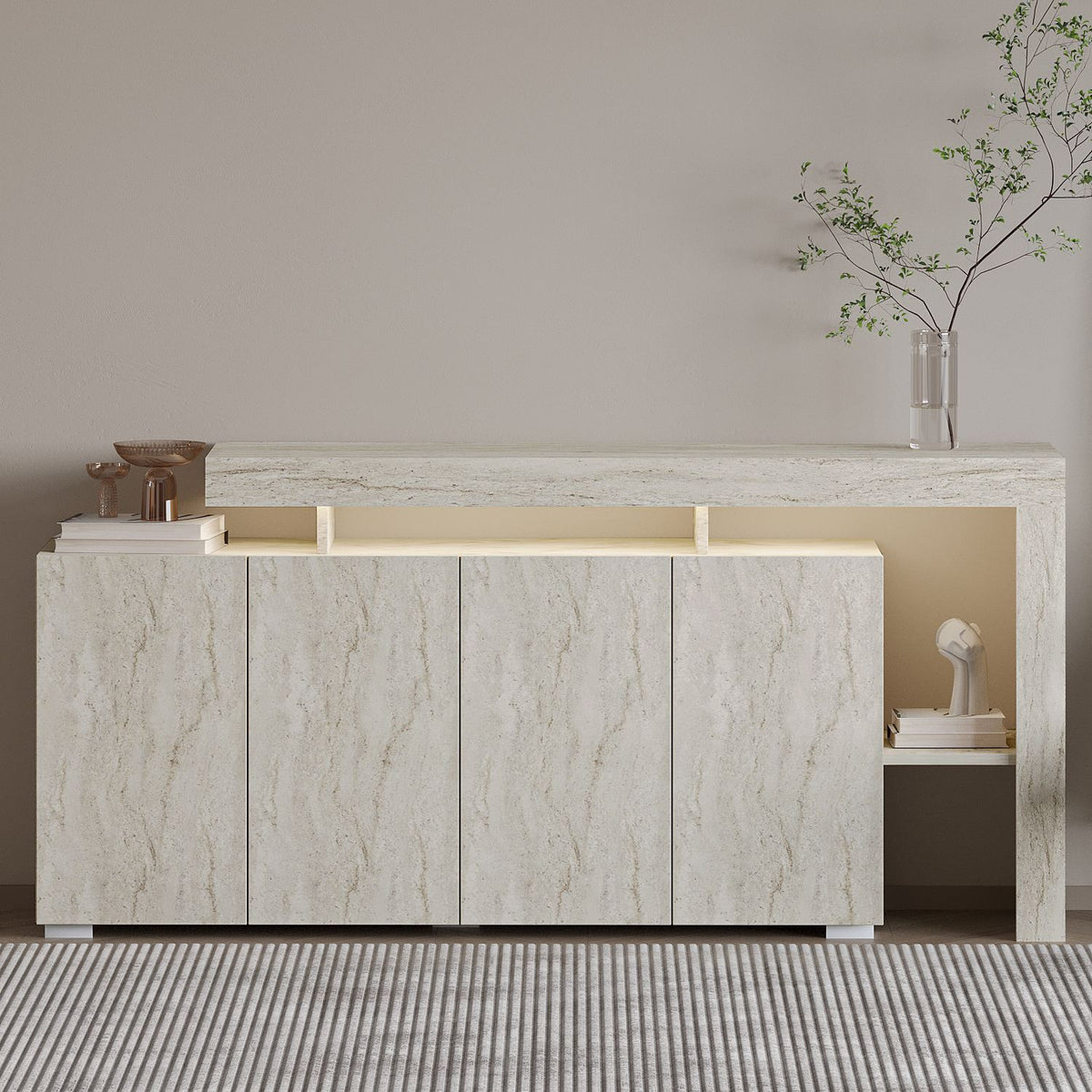Μπουφές Τραβερτίνη 170x35x80cm | 382NRC1603
