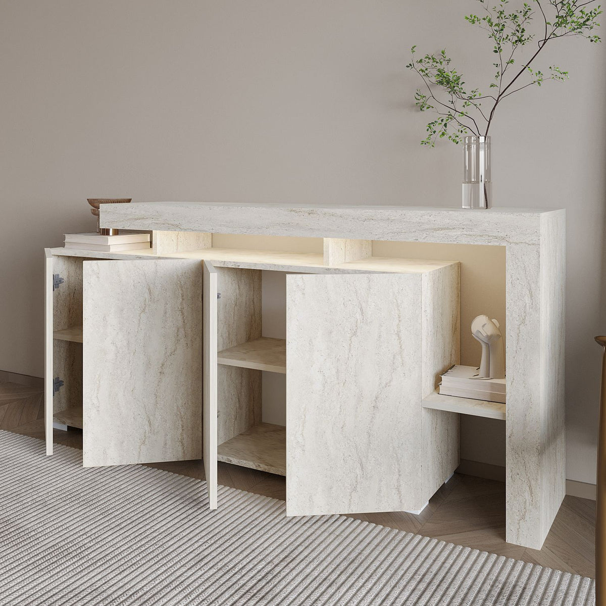 Μπουφές Τραβερτίνη 170x35x80cm | 382NRC1603