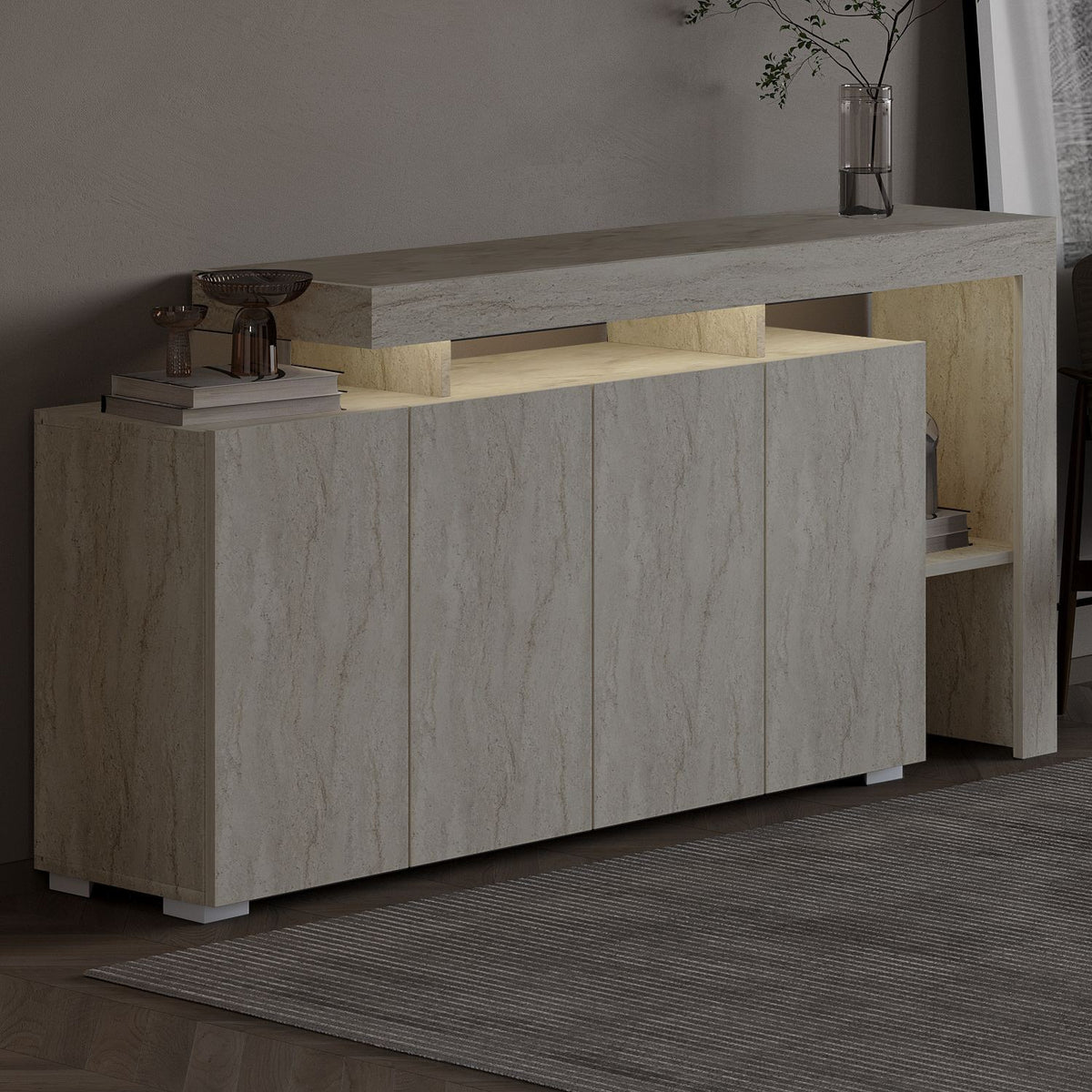 Μπουφές Τραβερτίνη 170x35x80cm | 382NRC1603