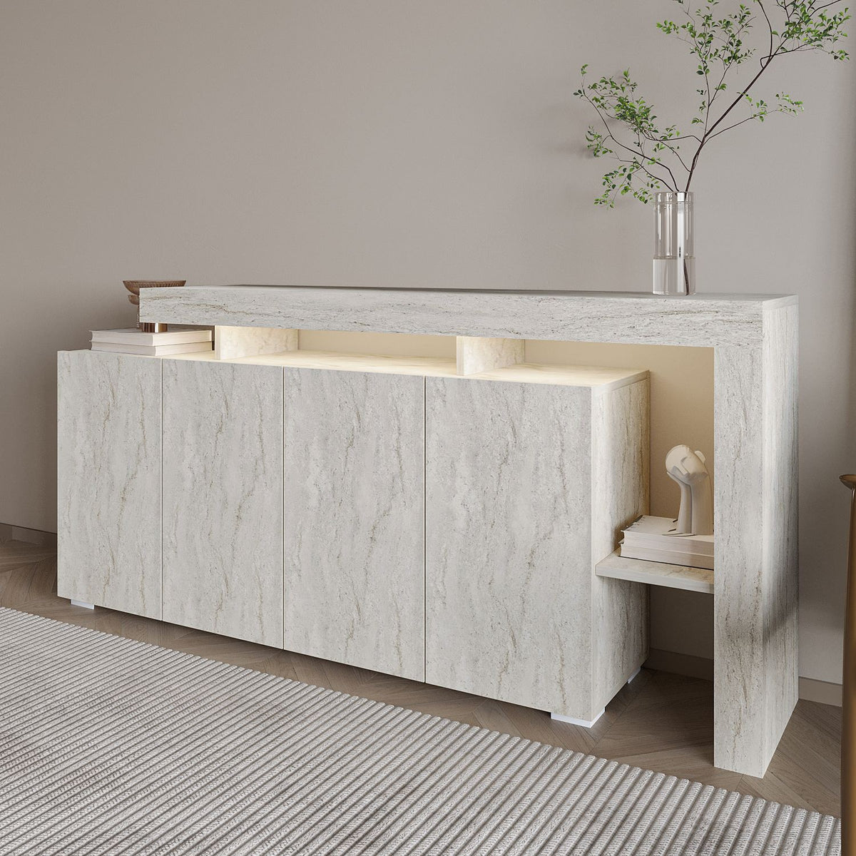 Μπουφές Τραβερτίνη 170x35x80cm | 382NRC1603
