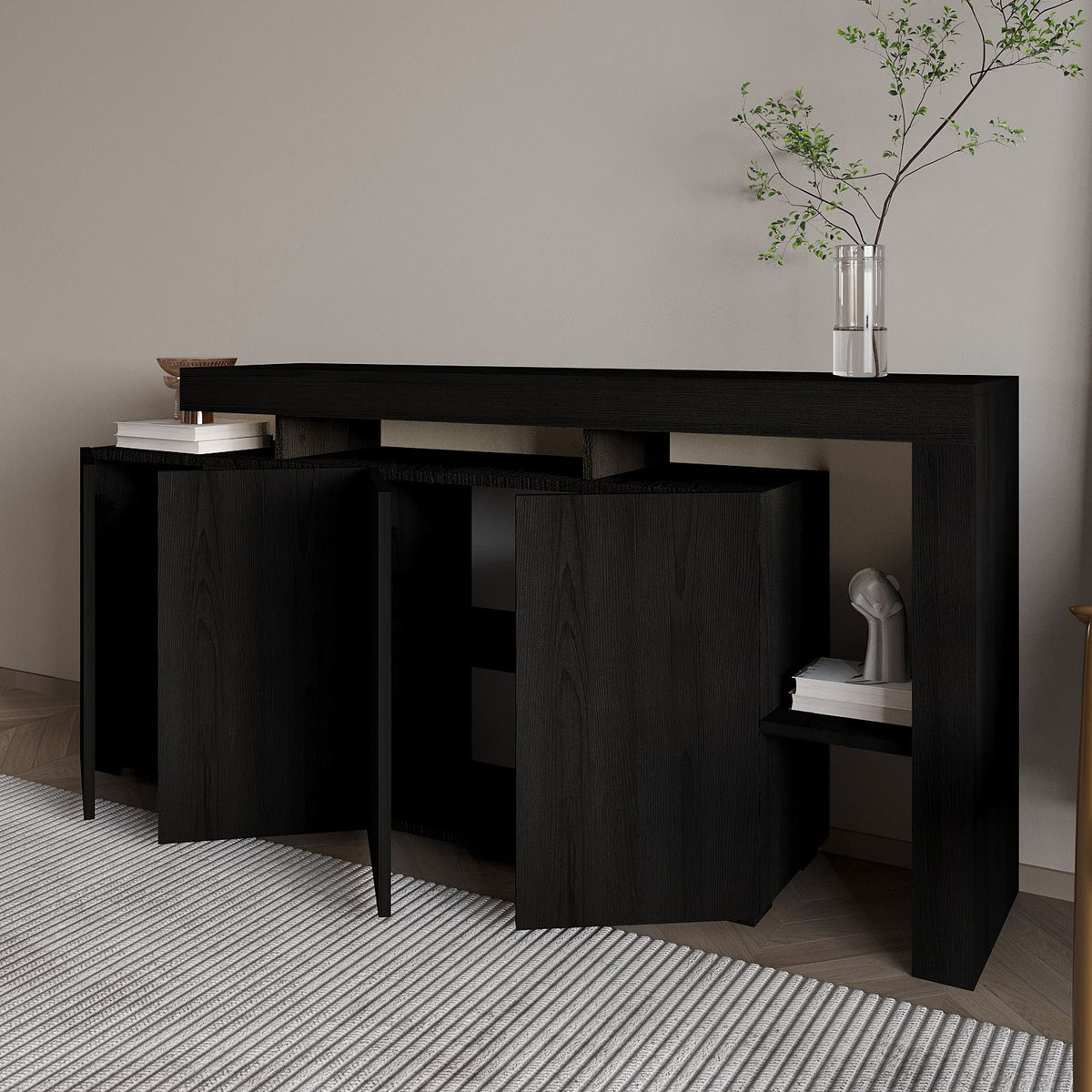 Μπουφές Wood Μαύρο 170x35x80cm | 382NRC1604