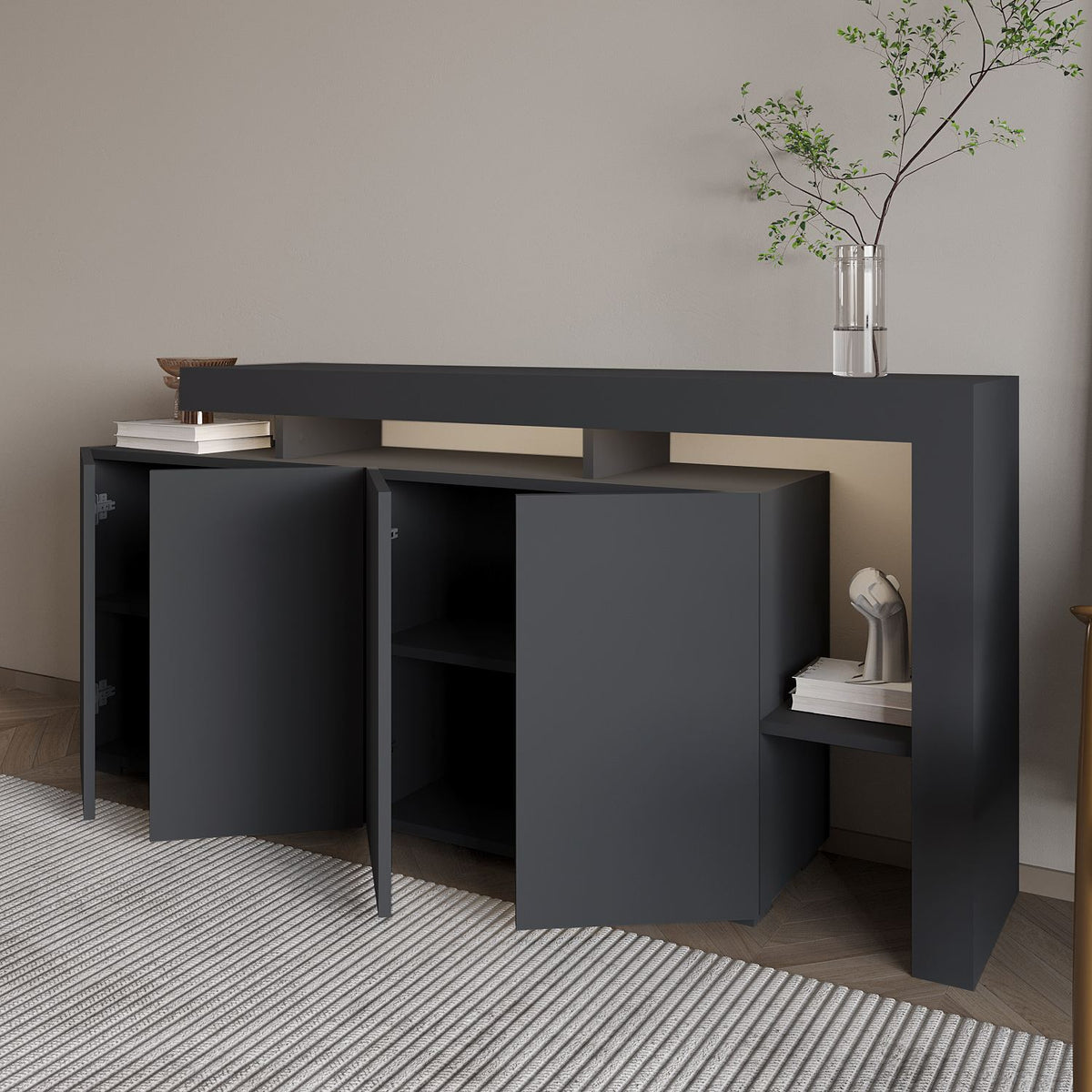 Μπουφές Ανθρακί 170x35x80cm | 382NRC1605