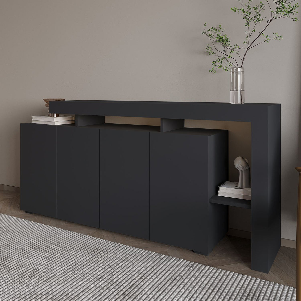 Μπουφές Ανθρακί 170x35x80cm | 382NRC1605