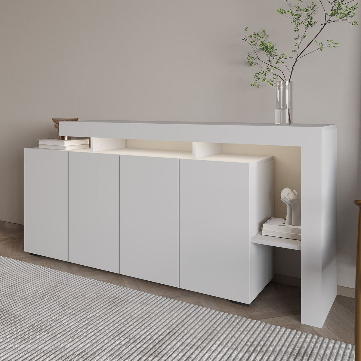 Μπουφές Λευκό 170x35x80cm | 382NRC1606