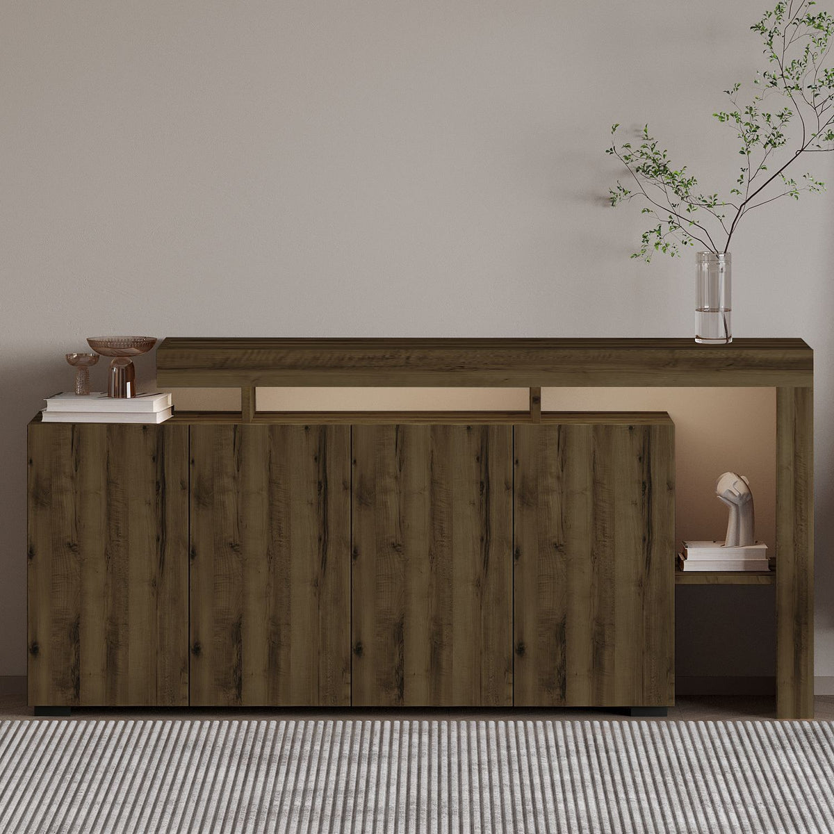 Μπουφές Antique Καρυδί 170x35x80cm | 382NRC1608