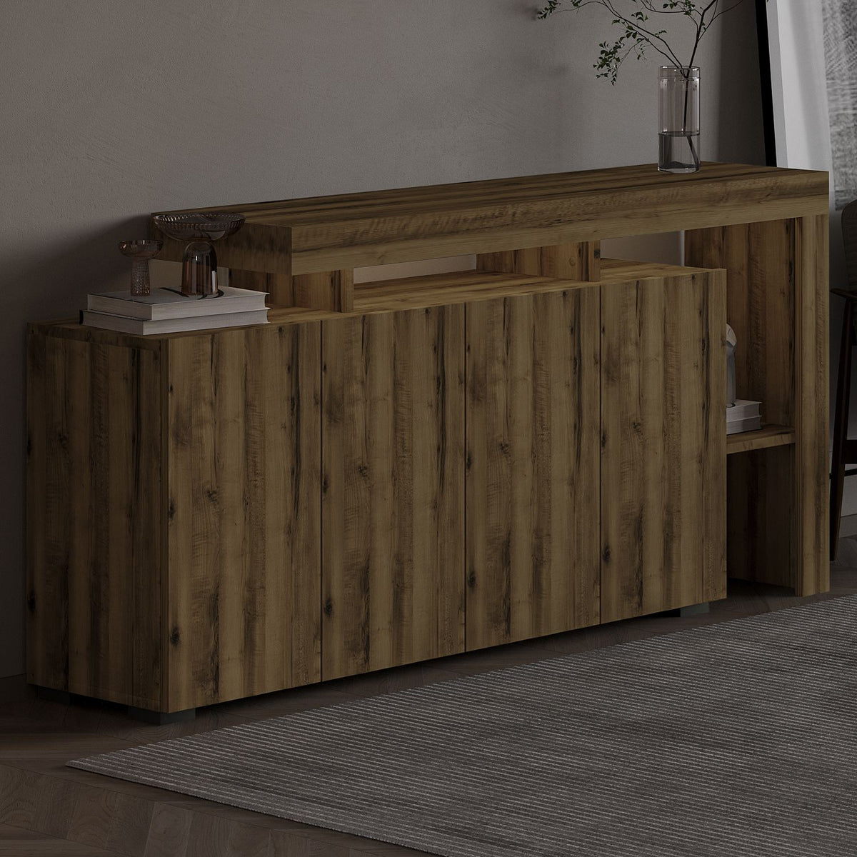Μπουφές Antique Καρυδί 170x35x80cm | 382NRC1608