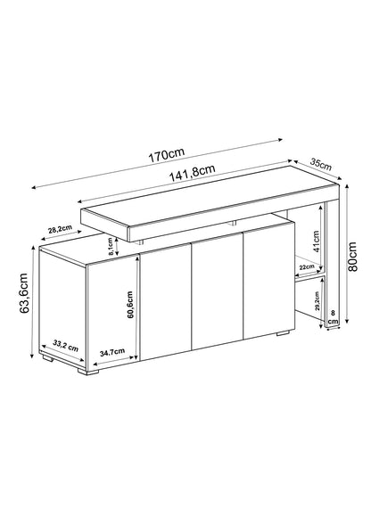 Μπουφές Τραβερτίνη
Καρυδί 170x35x80cm | 382NRC1609
