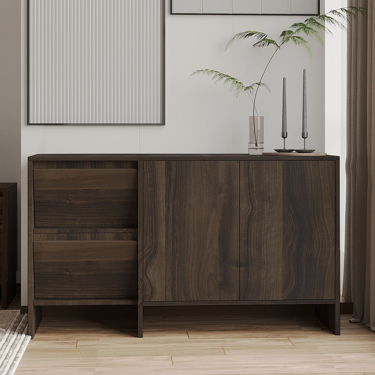 Μπουφές Καρυδί 130x44x81,8cm | 382NRC1611