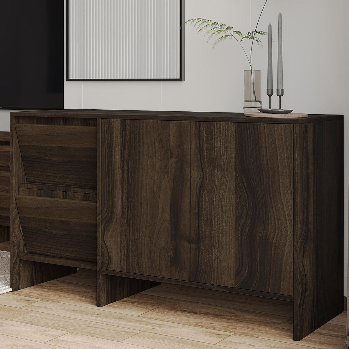 Μπουφές Καρυδί 130x44x81,8cm | 382NRC1611