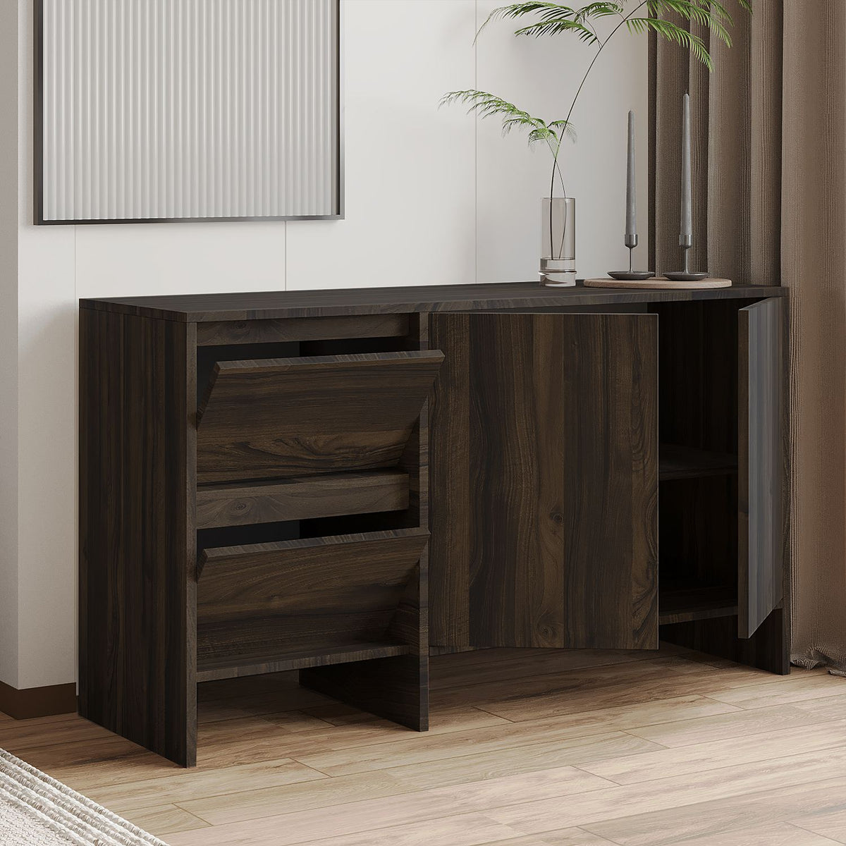 Μπουφές Καρυδί 130x44x81,8cm | 382NRC1611