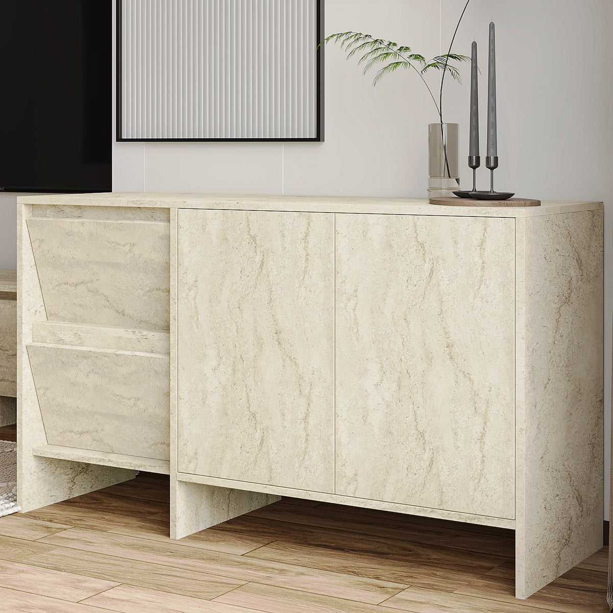 Μπουφές Τραβερτίνη 130x44x81,8cm | 382NRC1612