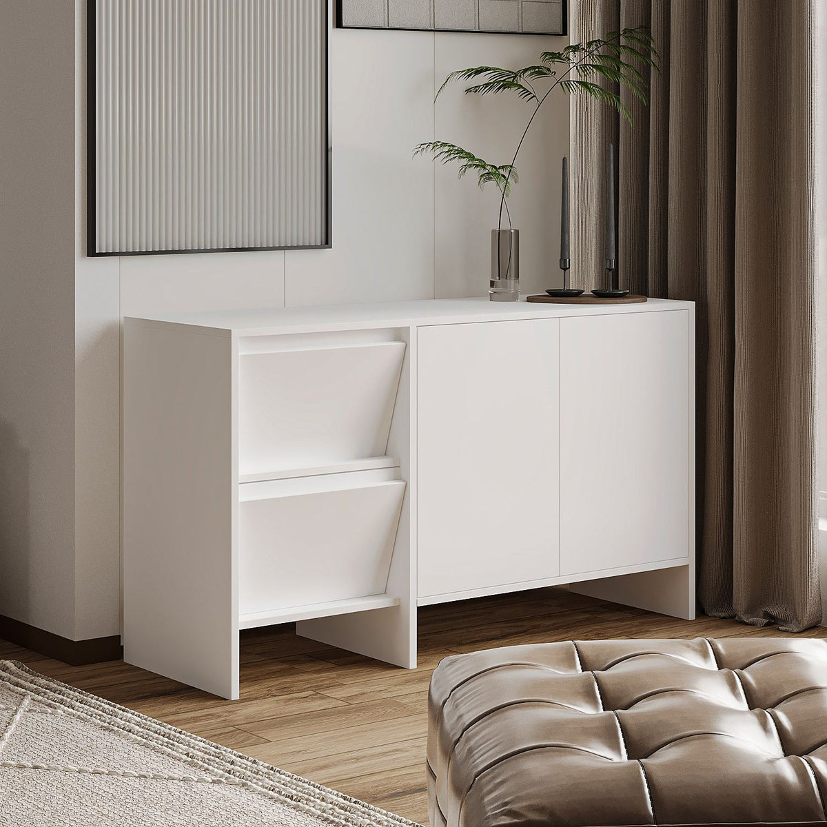 Μπουφές Λευκό 130x44x81,8cm | 382NRC1613