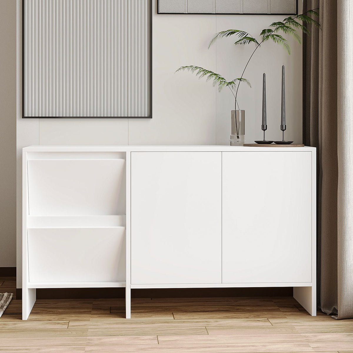 Μπουφές Λευκό 130x44x81,8cm | 382NRC1613