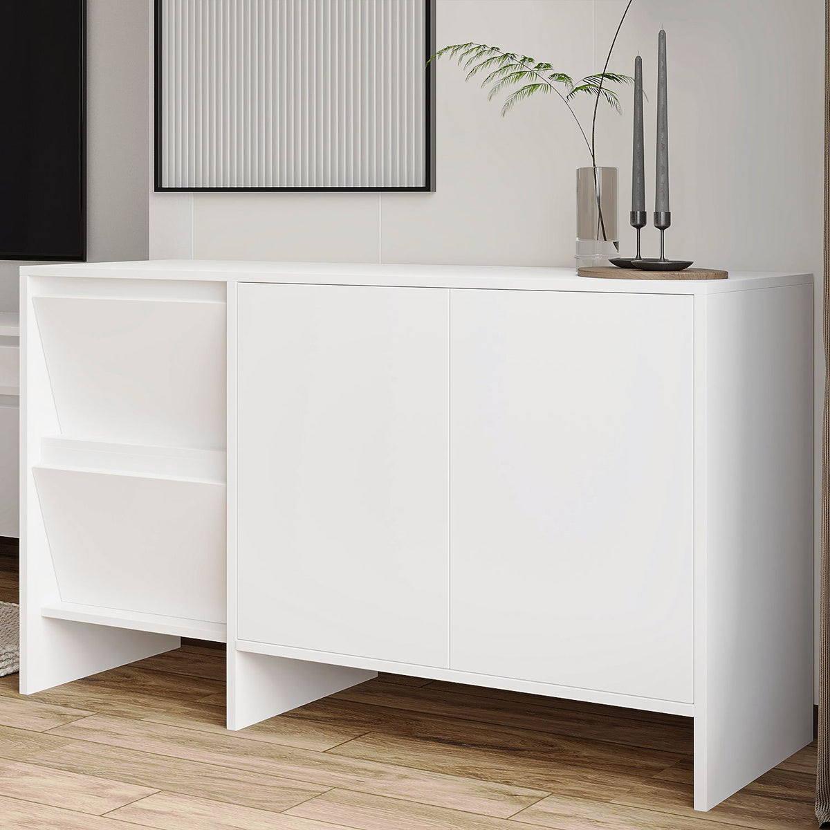 Μπουφές Λευκό 130x44x81,8cm | 382NRC1613