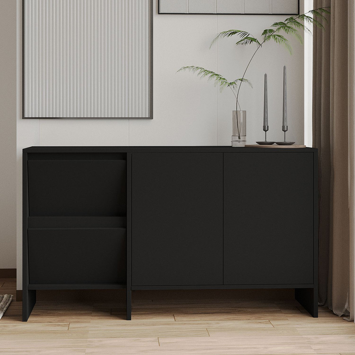 Μπουφές Μαύρο 130x44x81,8cm | 382NRC1615