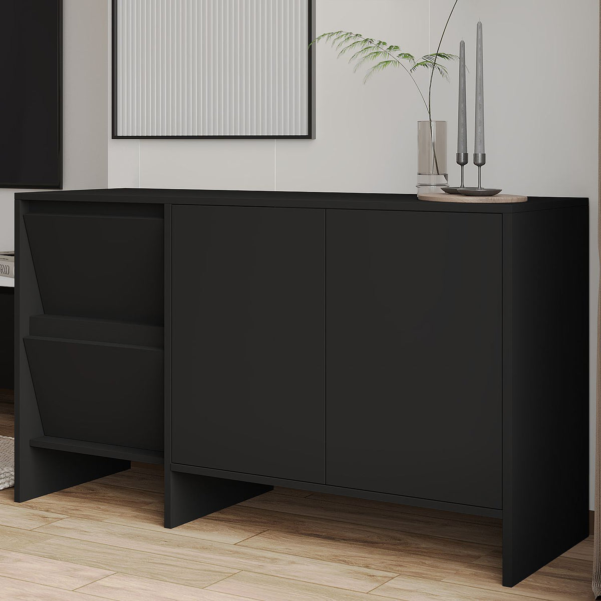 Μπουφές Μαύρο 130x44x81,8cm | 382NRC1615