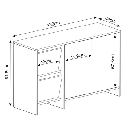 Μπουφές Μαύρο 130x44x81,8cm | 382NRC1615