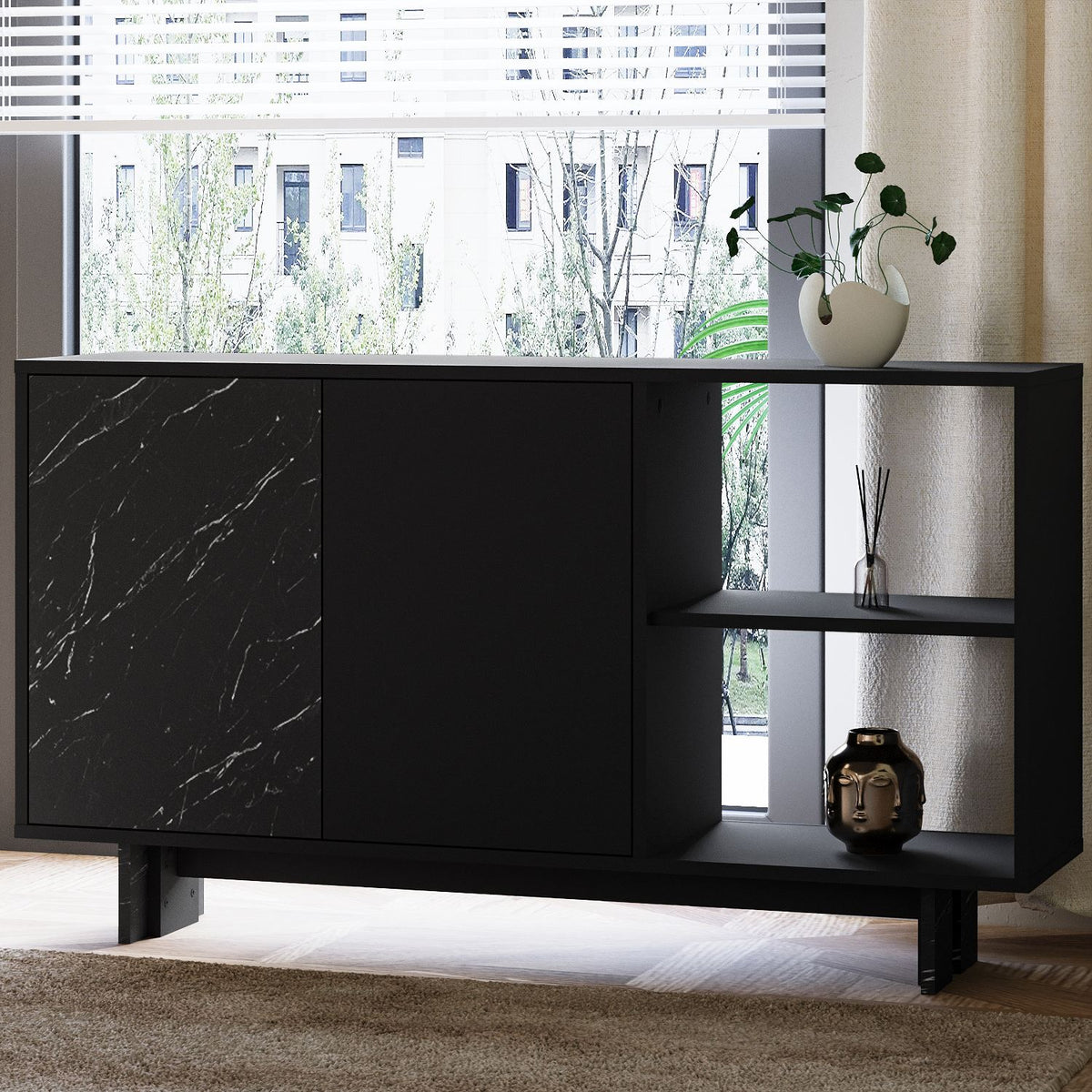 Μπουφές Μαύρο
Μάρμαρο 140x35x80cm | 382NRC1618
