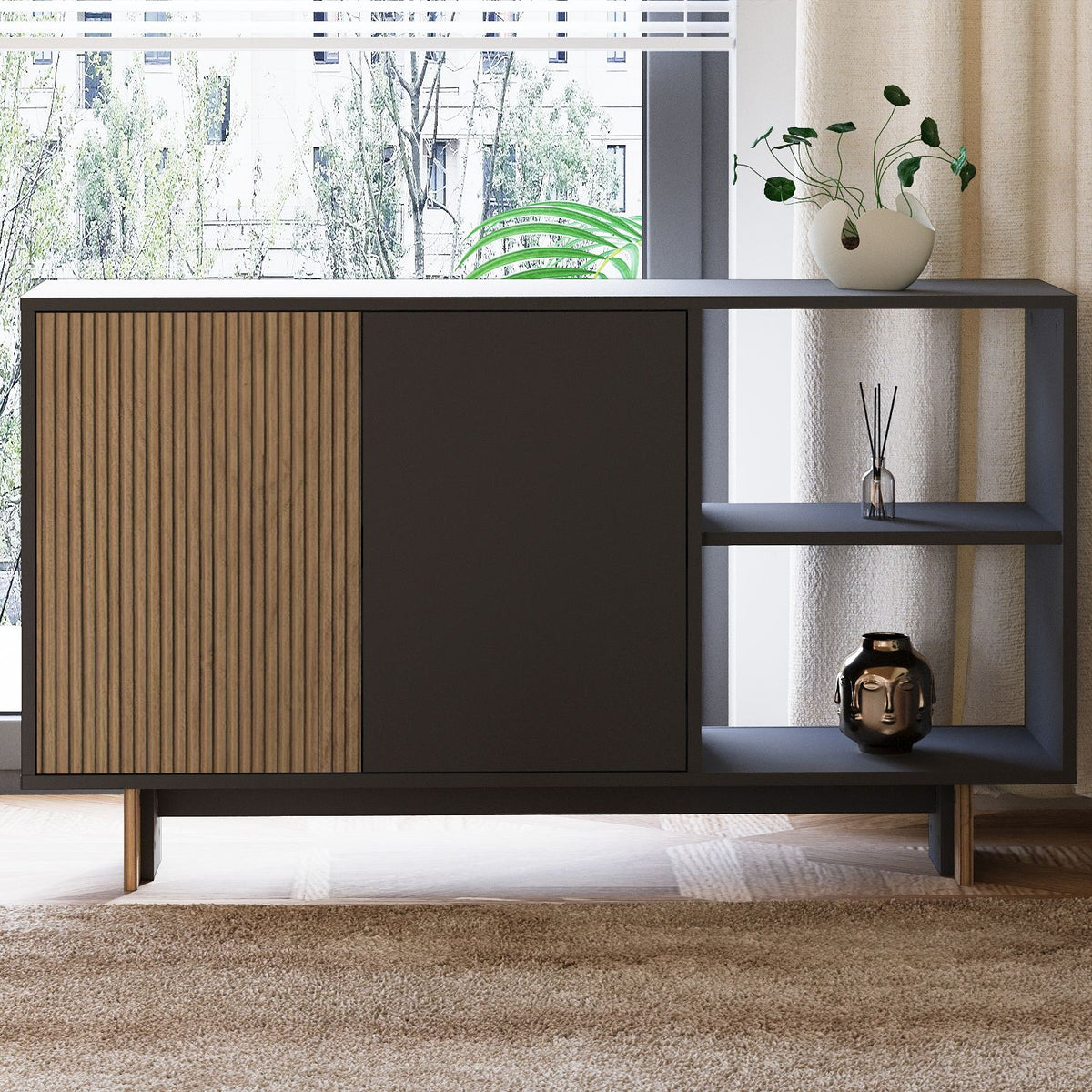 Μπουφές Warm Δρυς
Ανθρακί 140x35x80cm | 382NRC1620