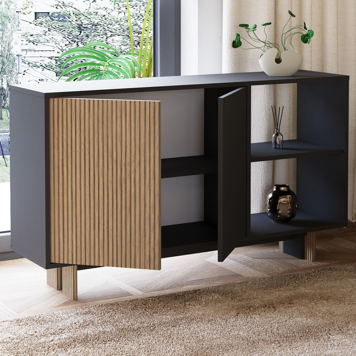 Μπουφές Warm Δρυς
Ανθρακί 140x35x80cm | 382NRC1620
