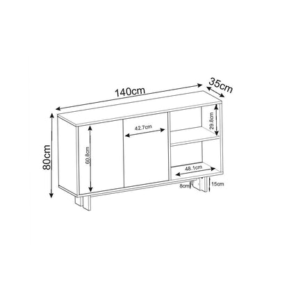 Μπουφές Warm Δρυς
Ανθρακί 140x35x80cm | 382NRC1620