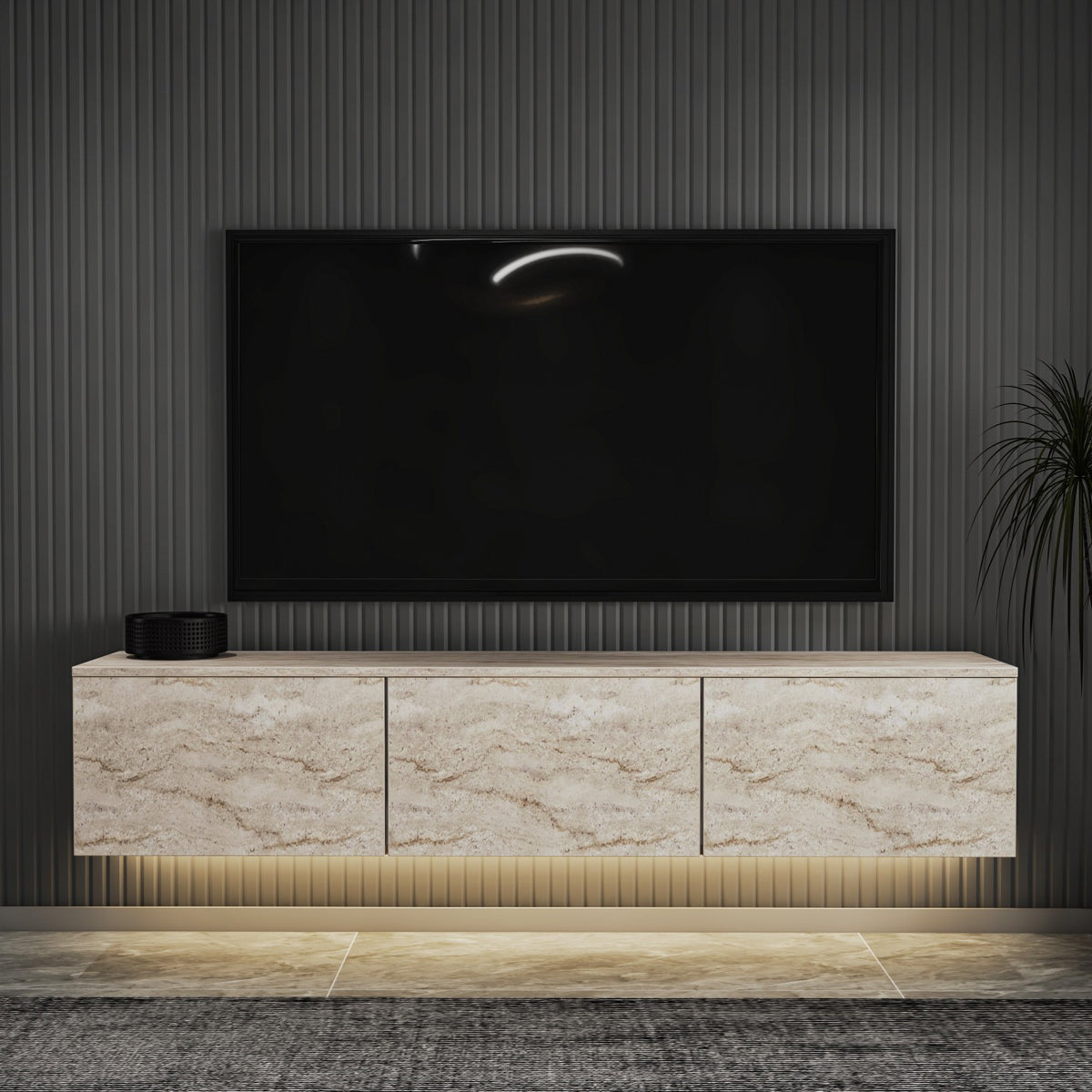 Έπιπλο Τηλεόρασης TV Βάση Σύνθεση Travertine | 382NRC2507