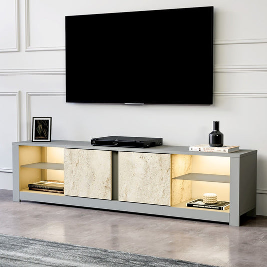 Έπιπλο Τηλεόρασης TV Βάση Σύνθεση Γκρι Travertine | 382NRC2526