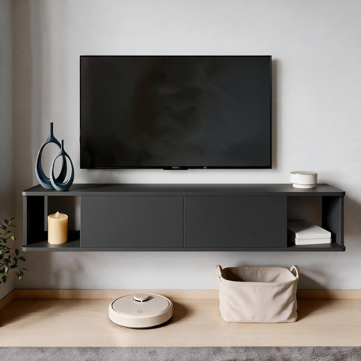 Έπιπλο Τηλεόρασης 160 × 29 × 29 Ανθρακί 382NRC3231