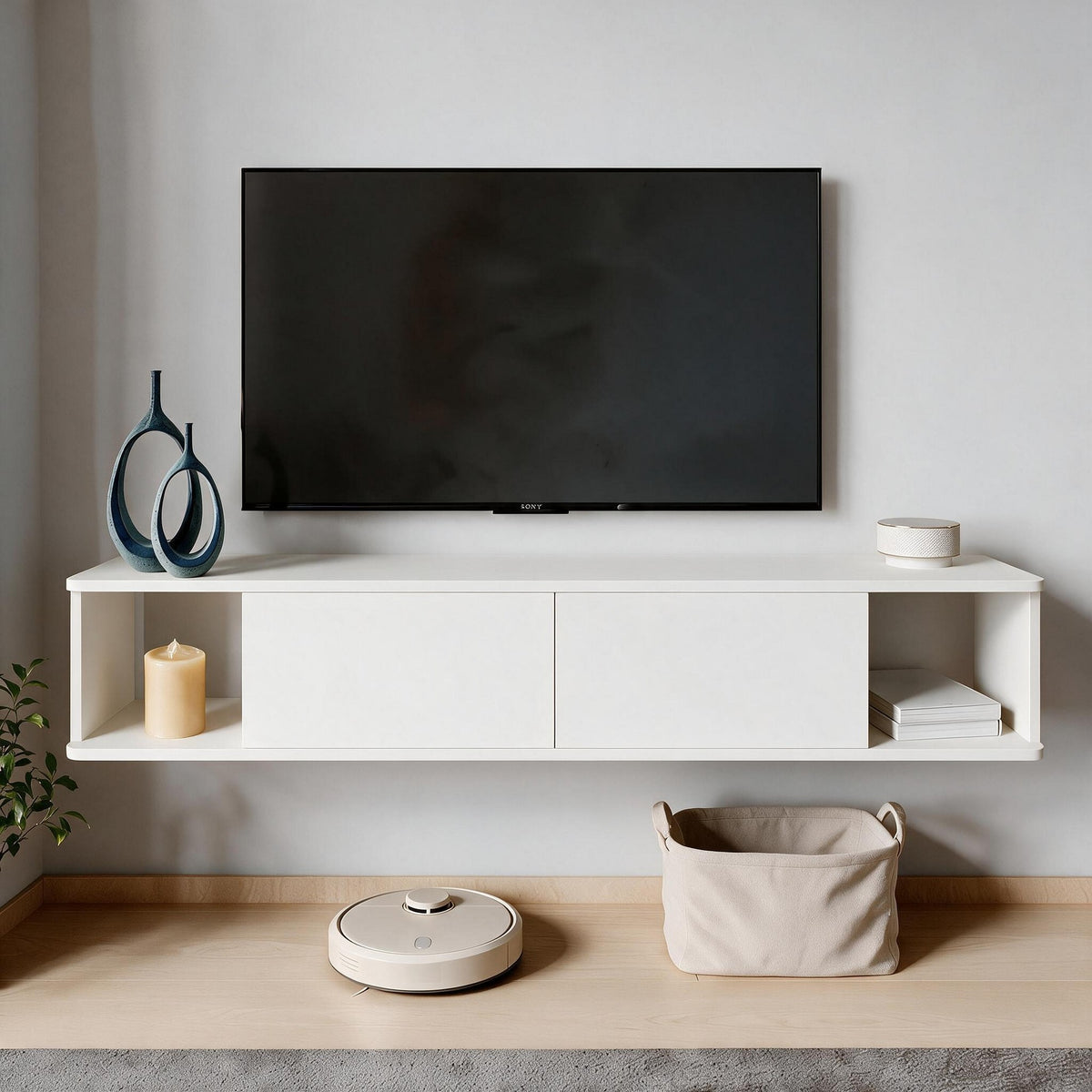 Έπιπλο Τηλεόρασης 160 × 29 × 29 Λευκό 382NRC3232