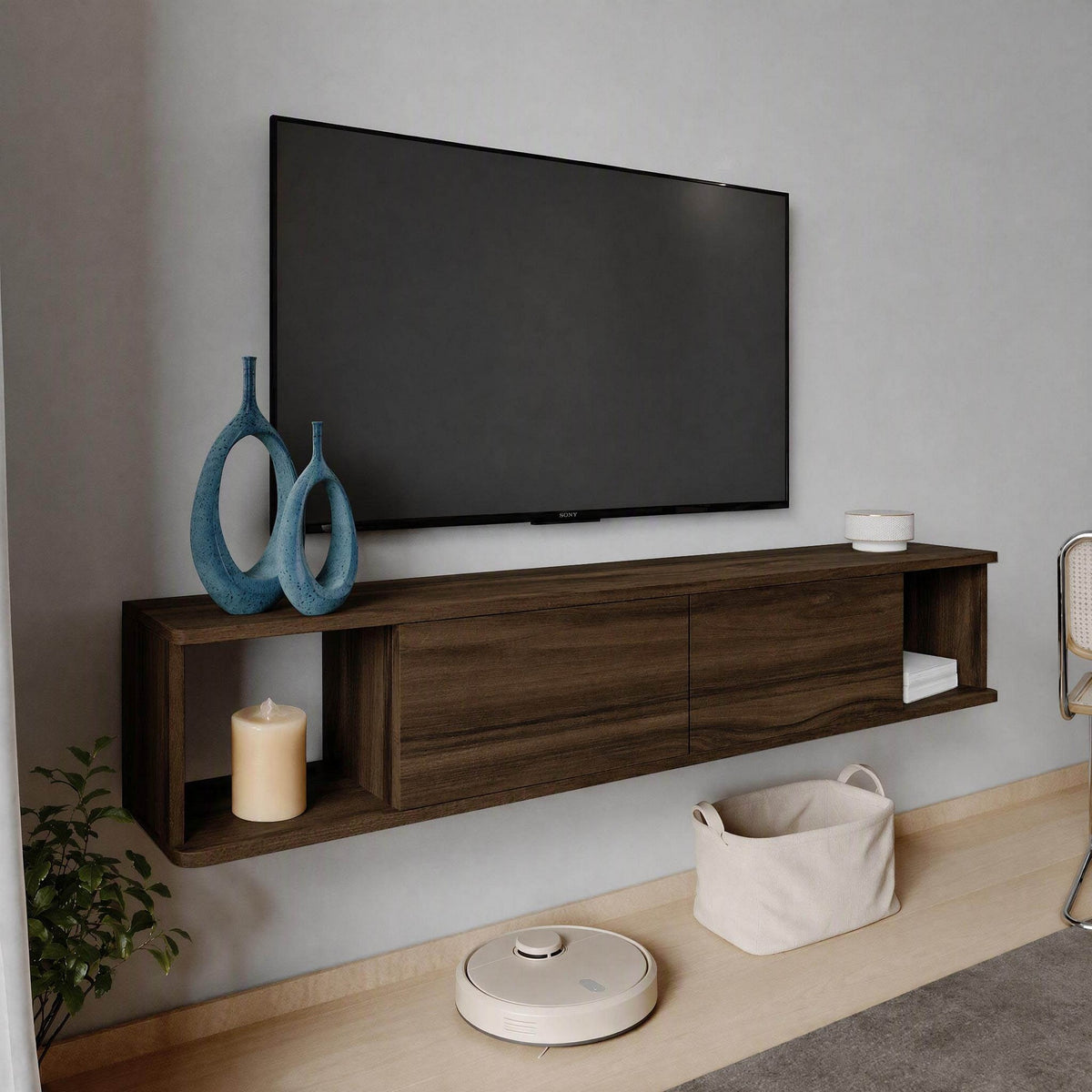 Έπιπλο Τηλεόρασης 160 × 29 × 29 Καρυδιά 382NRC3233