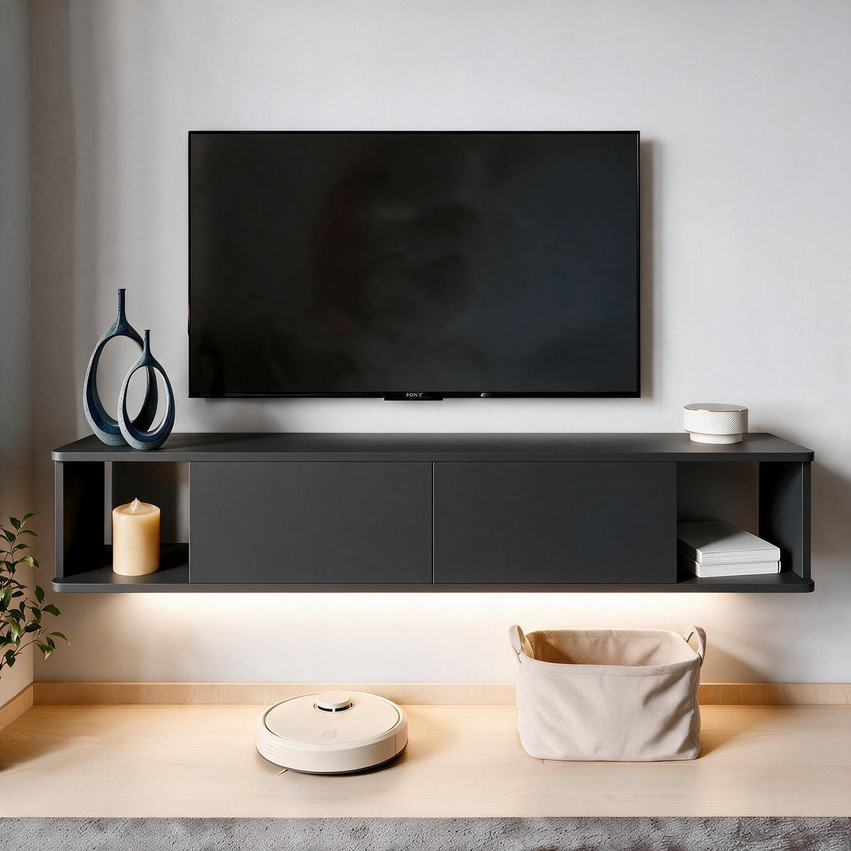 Έπιπλο Τηλεόρασης 160 × 29 × 29 Ανθρακί 382NRC3235