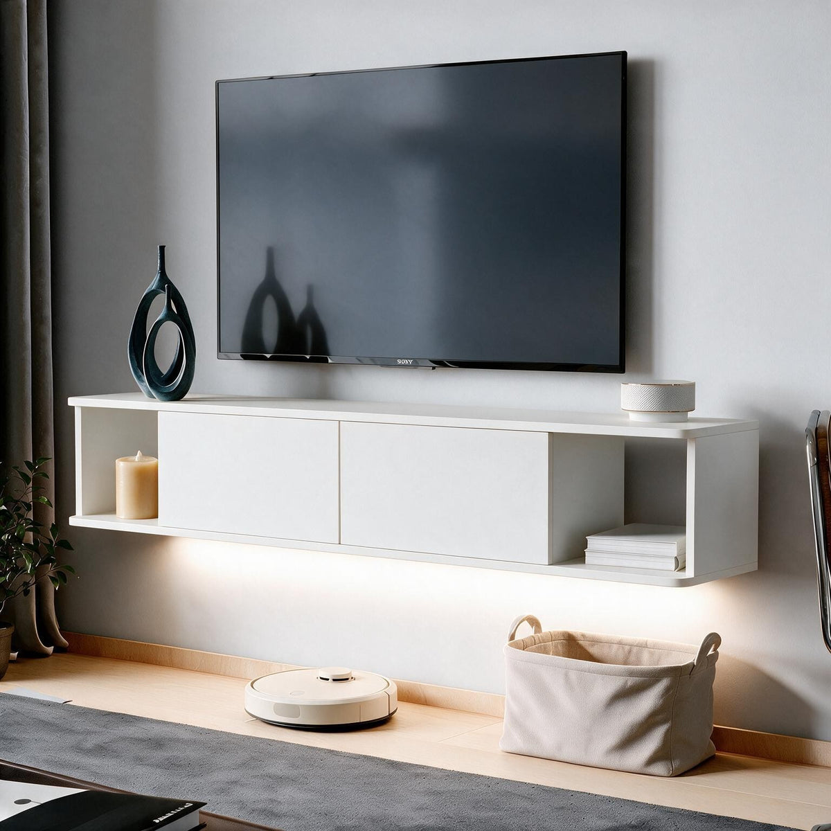 Έπιπλο Τηλεόρασης 160 × 29 × 29 Λευκό 382NRC3236