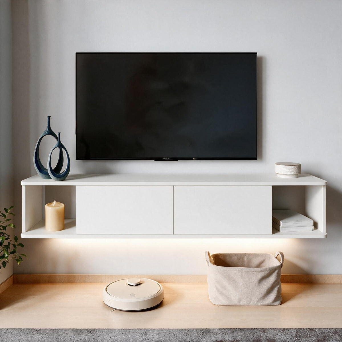 Έπιπλο Τηλεόρασης 160 × 29 × 29 Λευκό 382NRC3236