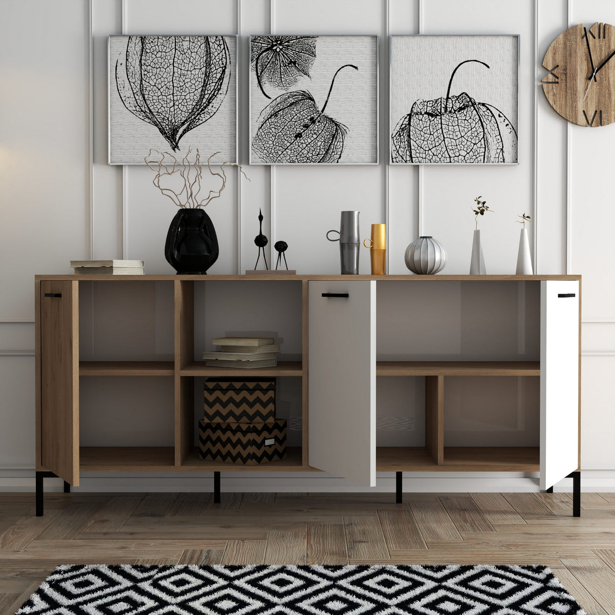 Μπουφές Δρυς
Λευκό 180x45x80cm | 389MZA2203