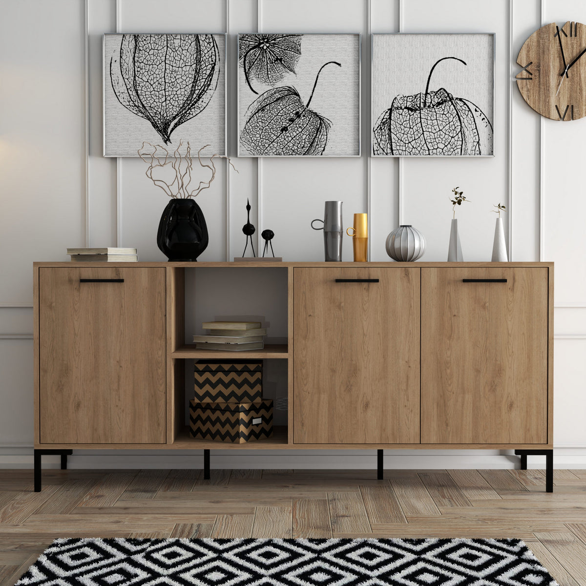 Μπουφές Δρυς 180x45x80cm | 389MZA2204