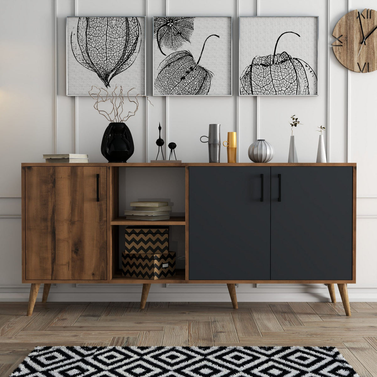 Μπουφές Καρυδί
Ανθρακί 180x45x80cm | 389MZA2206