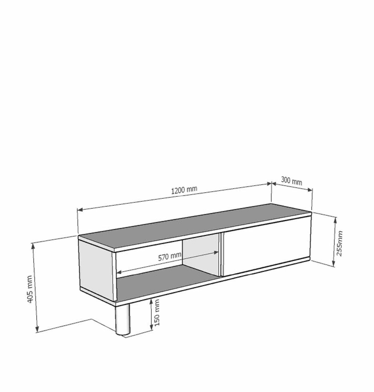Έπιπλο Τηλεόρασης 120 × 40,5 × 30 Δρυς Σαπφείρ / Λευκό 392STN1192