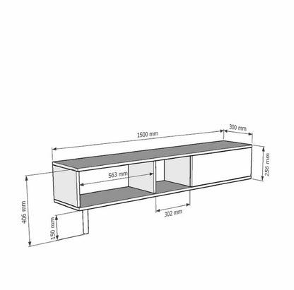 Έπιπλο Τηλεόρασης 150 × 40,5 × 30 Δρυς Σαπφείρ / Λευκό 392STN1197