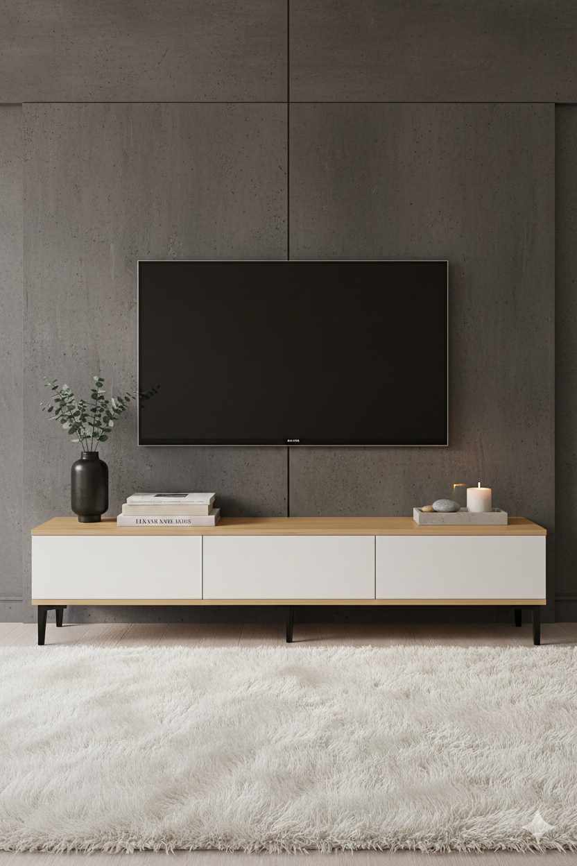 Έπιπλο Τηλεόρασης 180 × 40,5 × 30 Δρυς Σαπφείρ / Λευκό 392STN1203