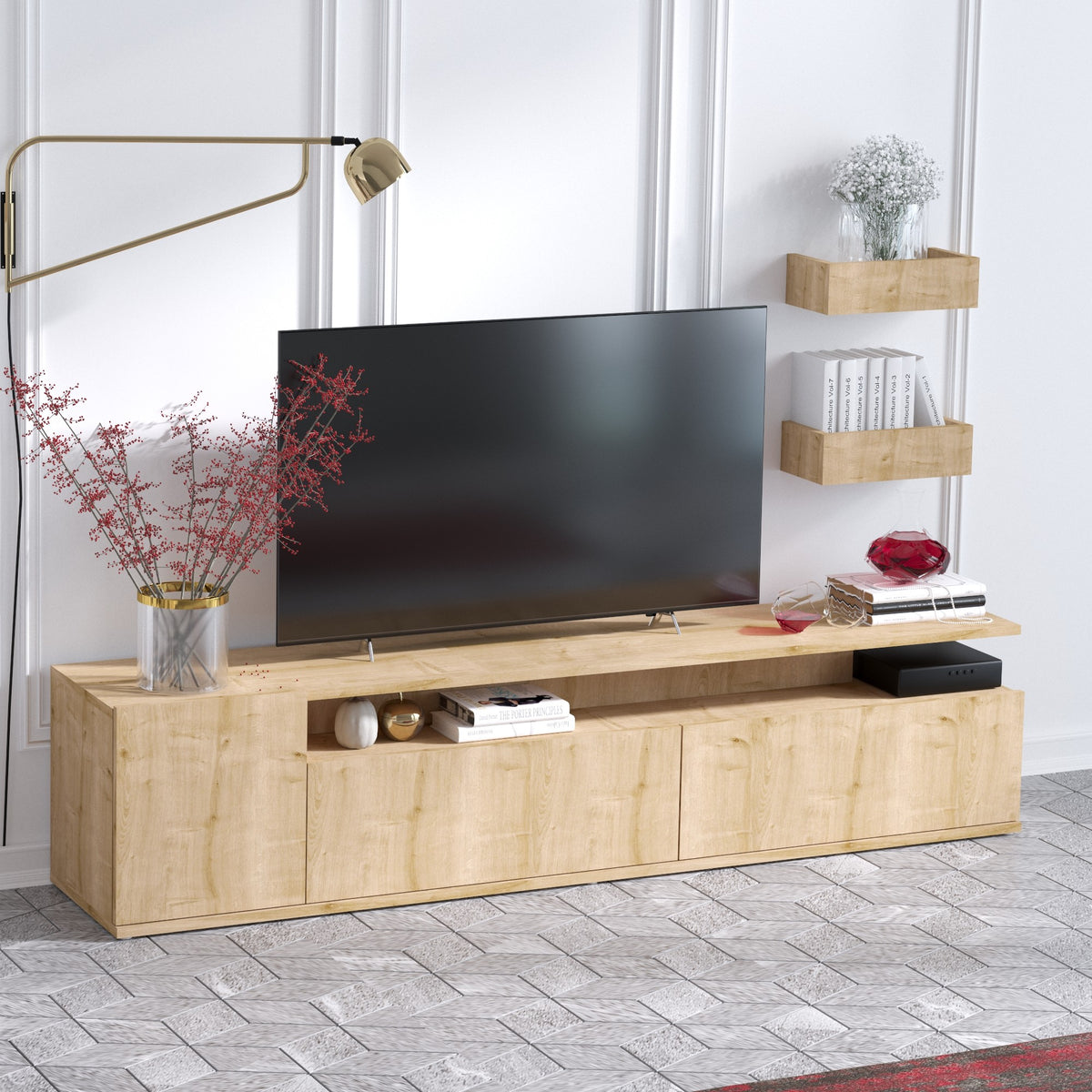 Έπιπλο Τηλεόρασης TV Βάση Σύνθεση Δρυς | 393MRD1108