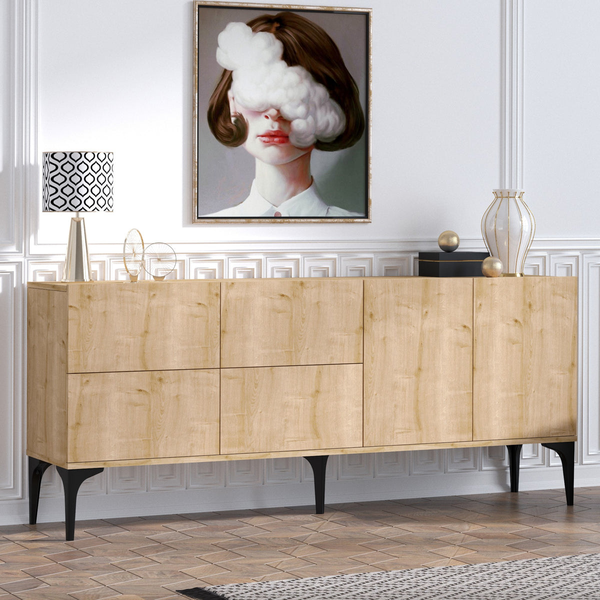 Μπουφές Sapphire Δρυς 180x40x80cm | 393MRD1118