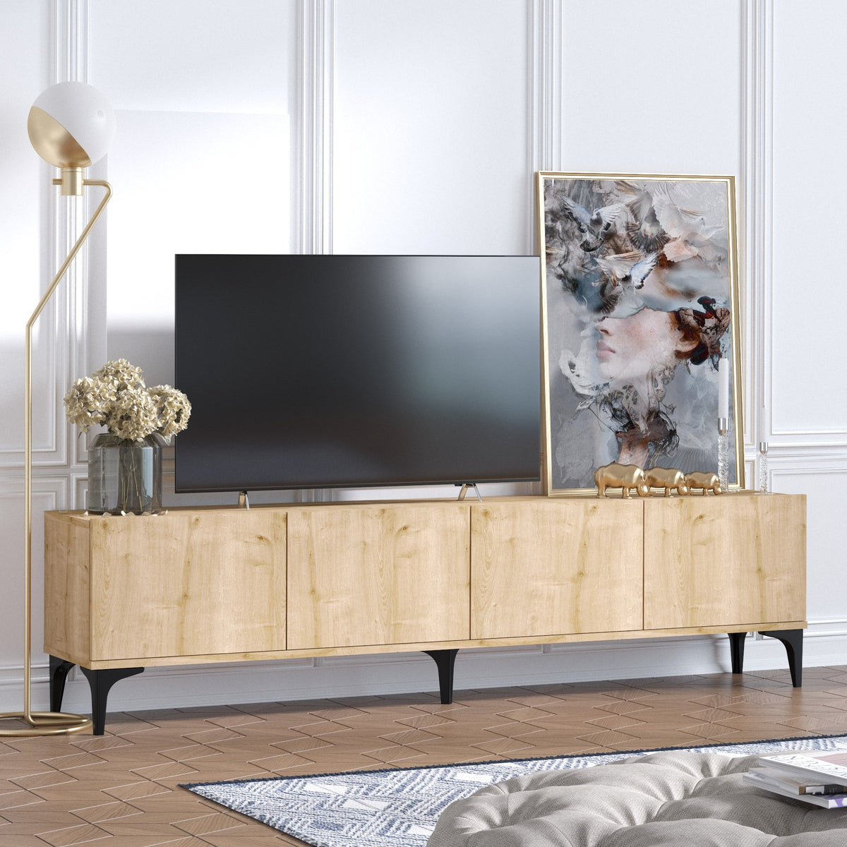 Έπιπλο Τηλεόρασης TV Βάση Σύνθεση Sapphire Δρυς | 393MRD1123