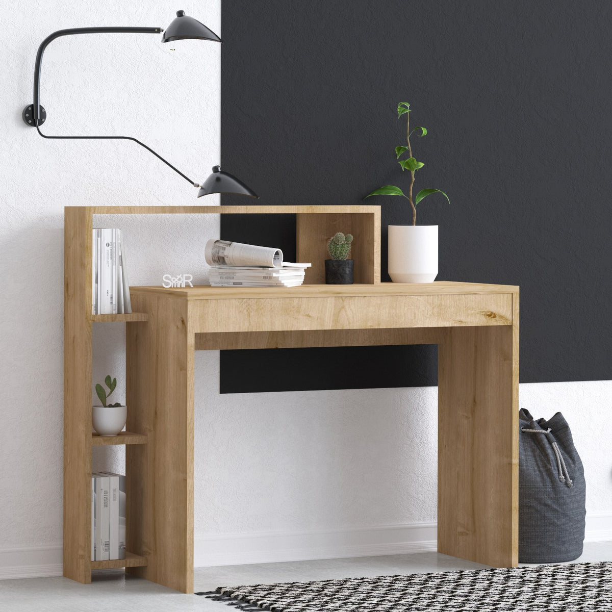 Γραφείο Υπολογιστή και Μελέτης 95x117x45 εκ. Δρυς | 393MRD1302