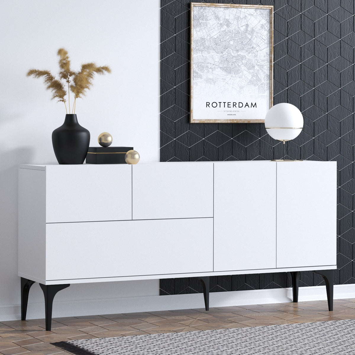 Μπουφές Λευκό
Μαύρο 150x35x75cm | 393MRD1315